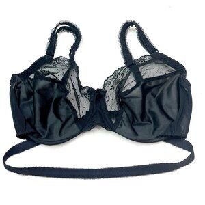 36D Black Bra Backless by Young Smoothie Unlined Underwire Lace Adjustable Strap
